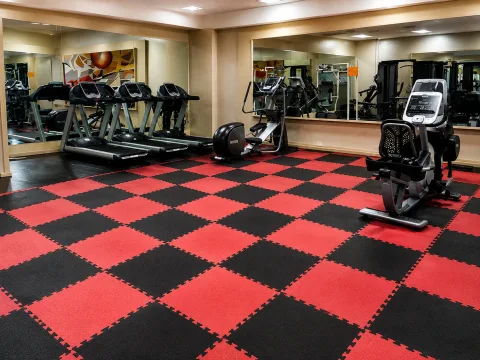 Modular interlocking sports tiles